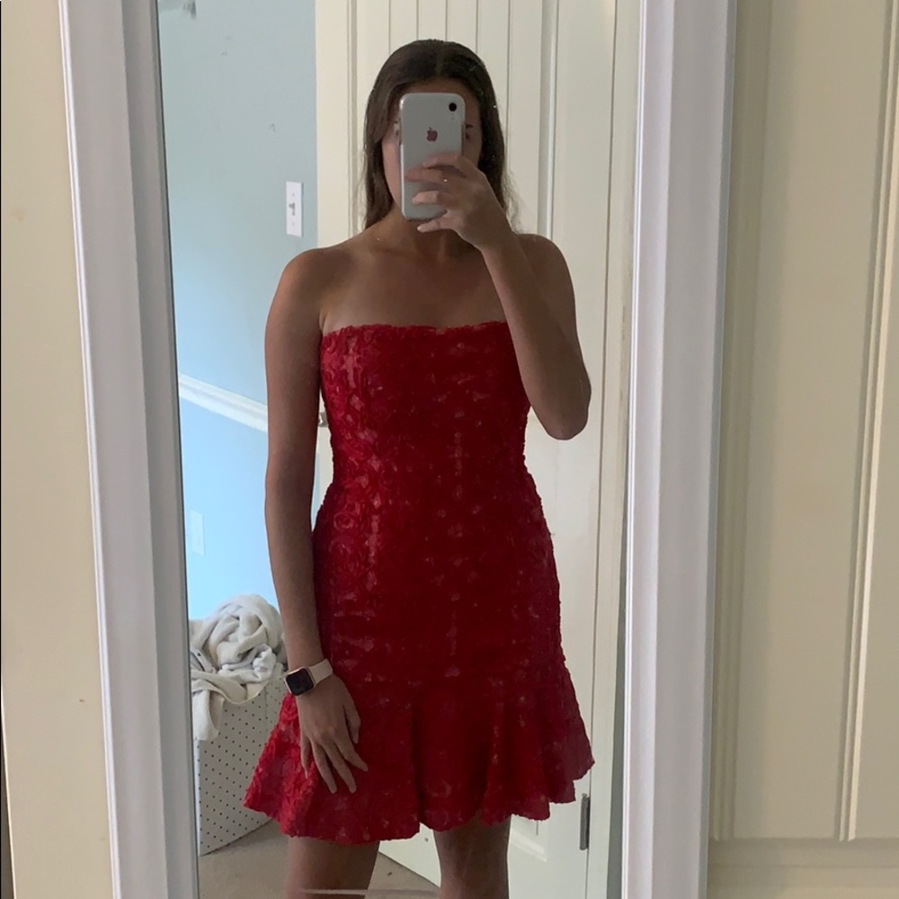 Pinkish Red BCBGMaxAzaria Cocktail Dress